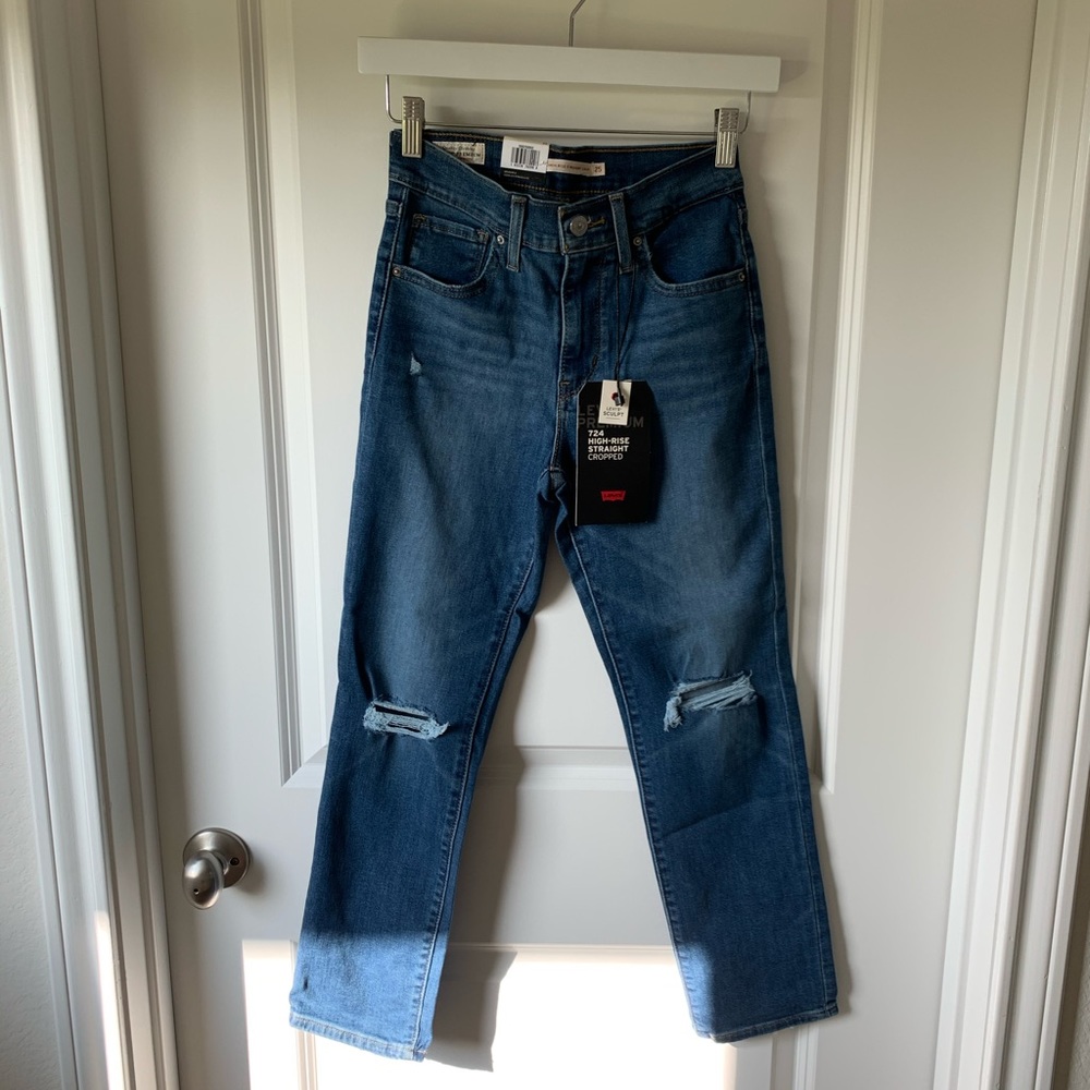 SALE! ⭐️ Levi’s 724 high rise straight crop New York brawl - Picture 5 of 9